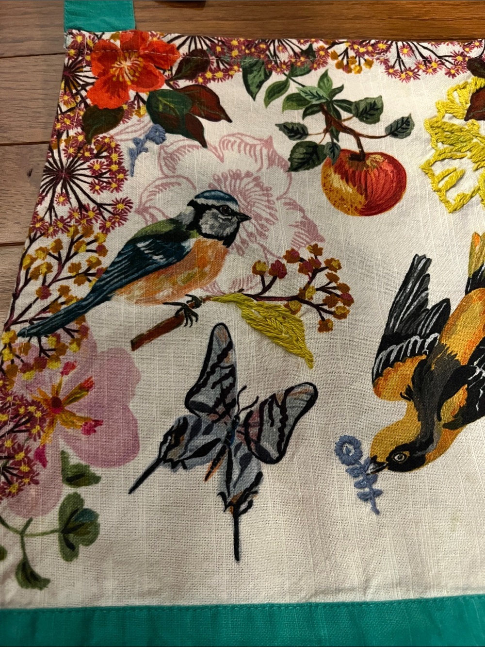 Anthro Nathalie Lete Botanical Bird Print Embroidered Apron - Picture 4 of 16
